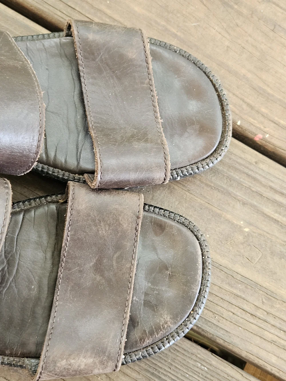 Tommy Hilfiger Men's Brown Leather Strap Vintage Sandals Size 11